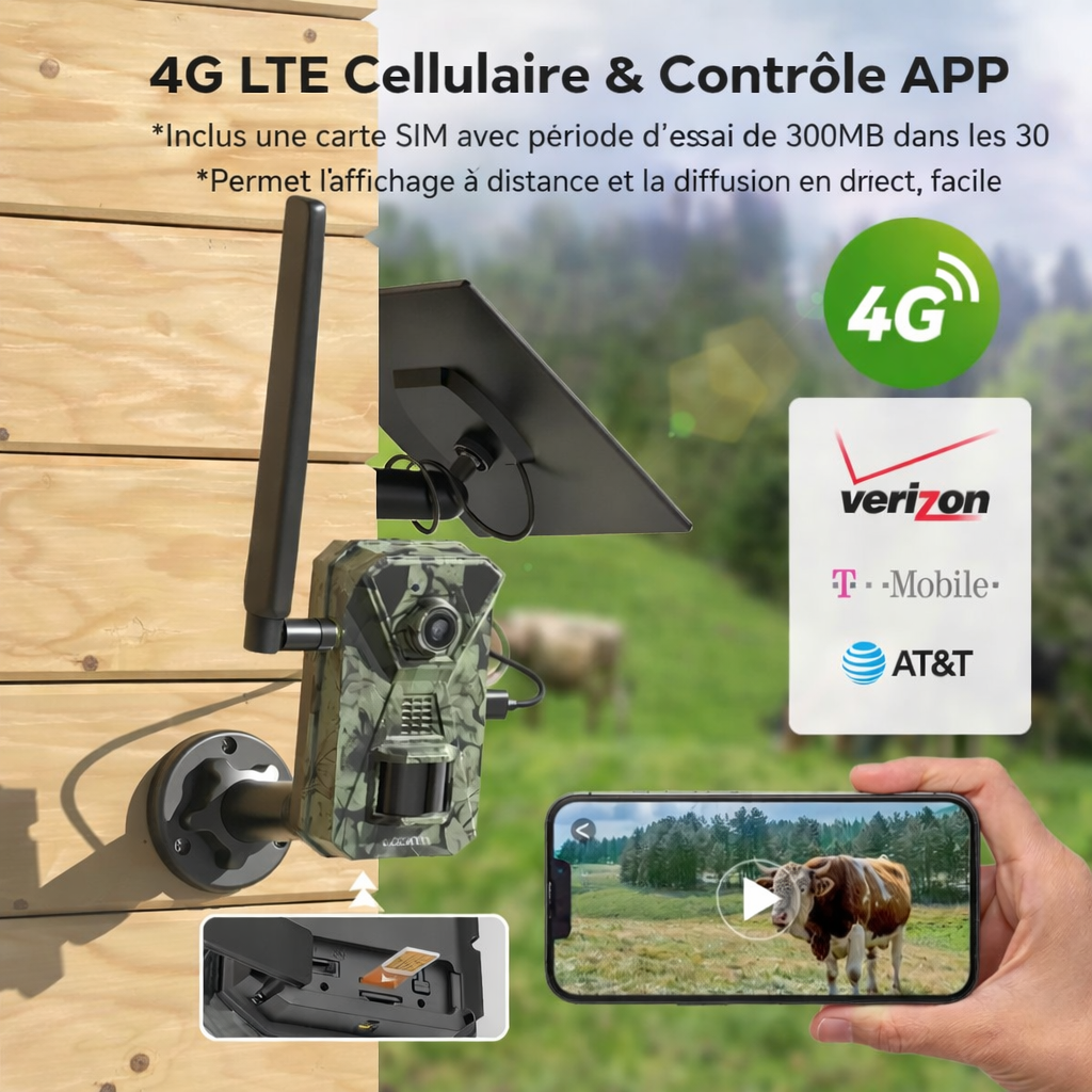 Caméra de Chasse Solaire 4G